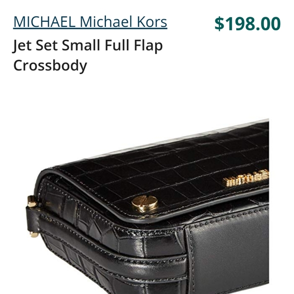 NWT Michael Kors Black Croc Print Crossbody - Picture 12 of 13